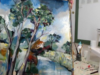 Aussie Girl Paints Naked