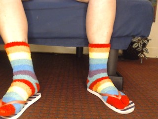 Fluffy Fuzzy Socks Flip Flops Shoeplay