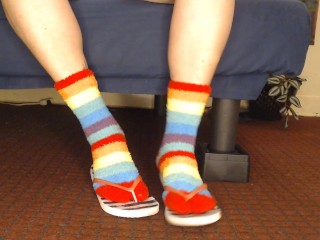 Fluffy Fuzzy Socks Flip Flops Shoeplay