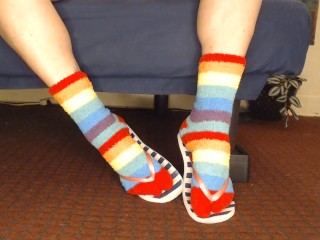 Fluffy Fuzzy Socks Flip Flops Shoeplay