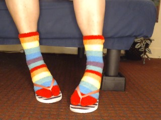 Fluffy Fuzzy Socks Flip Flops Shoeplay