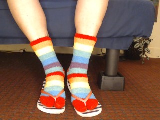 Fluffy Fuzzy Socks Flip Flops Shoeplay