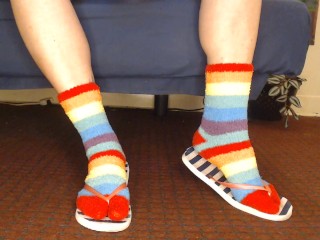 Fluffy Fuzzy Socks Flip Flops Shoeplay