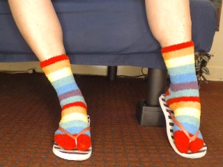 Fluffy Fuzzy Socks Flip Flops Shoeplay