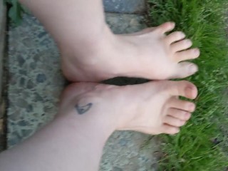 Dirty Muddy Feet After Yard Work