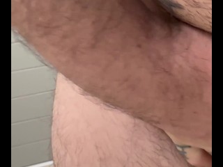 Touching myself in a store bathroom