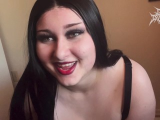 Shy Goth BBW MILF Next Door Shows You Her New Lingerie - Teasing and Stripping
