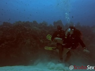 SCUBA Sex Quickie while on a deep dive exploring a coral reef