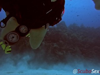 SCUBA Sex Quickie while on a deep dive exploring a coral reef