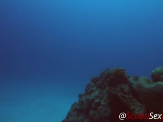 SCUBA Sex Quickie while on a deep dive exploring a coral reef
