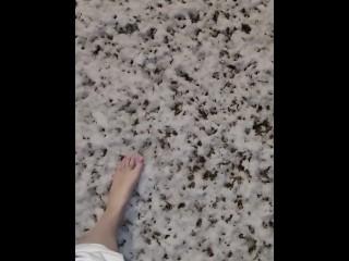 Pink toes walking in freezing cold snow