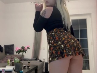 Hot blonde latina farting in skirt close up (full clip on my official page)