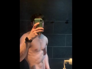 Edging my 7 inch dick in the gym showers (full vid on onlyfans)