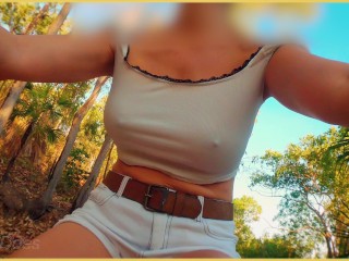 Wifey flashes her tits on the bike