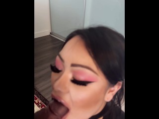 Sex Slave is Restrained on her knees sucks DICK and BLASTED