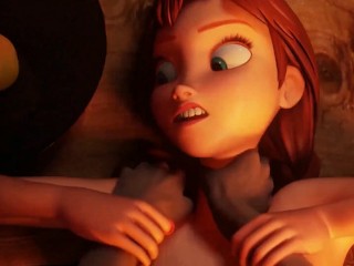 The Queen's Secret - Anna Frozen Blowjob and Anal 3D Animation