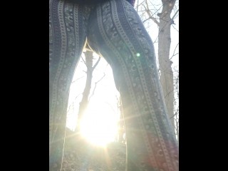 Thick Free Use Slut Pissing off the Trail While Hiking