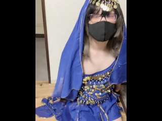 Japanese crossdresser dancer anal masturbates with dildo