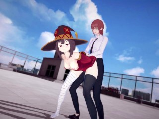 Futa Makima x Futa Megumin and Futa Mei Mei