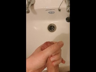 Big cumshot after hours of edging