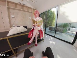 VR Conk Genshin Impact Yae Miko A sexy Teen Cosplay Parody PT1 With Melody Marks In HD Porn