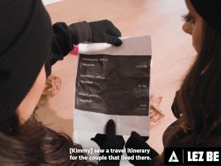 LEZ BE BAD - Naughty Brunette Burglars Have Rough Passionate Sex Using House Owner's Big Strap-On