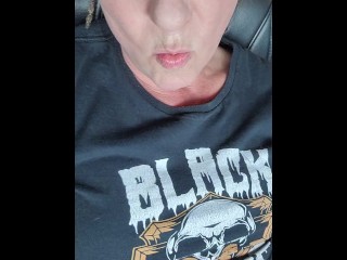 Hot American Milf public masturbation session at the gas station