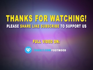 Sexy blonde in pantyhose gives a Footjob a huge dick (POV)