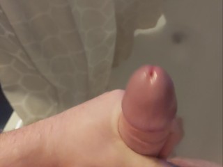 Wanking my Heavy Dick in the shower until thick cum shoots!