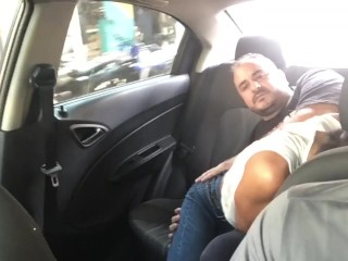 I give my boyfriend a wonderful blowjob in the back seat of the Uber