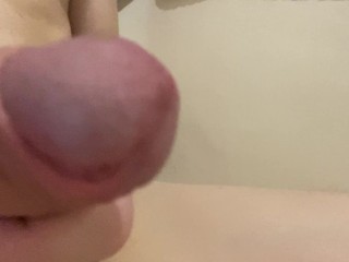 Slowly jerking off in the bathroom and cumming sweetly with a big beautiful dick POV 4K