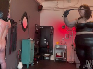 Whipping, Boot Worship, DEEP THROAT Strap-On Training My Bitch with BBW Femdom Nova Starlust