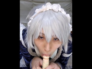 Maid's blow job service. touhou sakuya cos