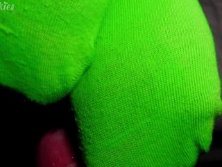 Neon Knee Socks Taste Better With A Big Load Of Cum!