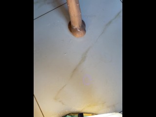 Squirt multiple times all over hotel room floor