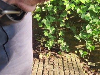 Pissing on the stairs outside in a glorious weather