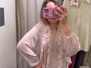 See Through Dresses Try on Haul in the changing room 18+