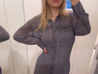 See Through Dresses Try on Haul in the changing room 18+