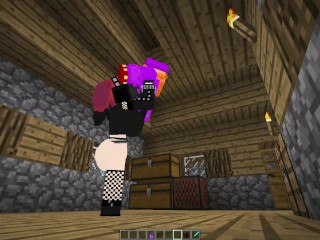 Minecraft Jenny Mod! Face-fucking a big titty goth girl Ellie!