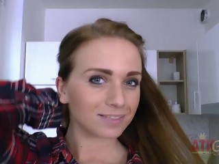 Natalee strips down to just her high heels before fingering