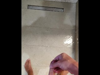 Pissing on my feet and playing with my piss stream