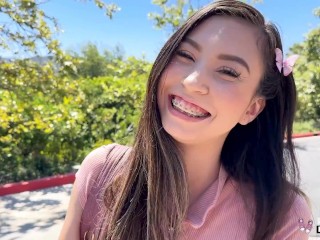 Real Teens - Petite Teen With Braces Amber Angel Does Her First Porn Scene