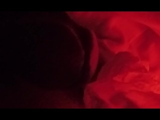 Extended Masturbating in Red Night Light and Cumming to Orgasm to favorite Lesbian Porn PIP Quietly