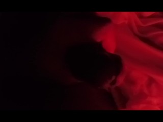 Extended Masturbating in Red Night Light and Cumming to Orgasm to favorite Lesbian Porn PIP Quietly