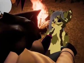 Slutty Furry Blows A Pent Up Male By Campfire (Full Content)