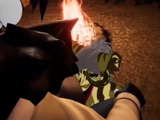 Slutty Furry Blows A Pent Up Male By Campfire (Full Content)