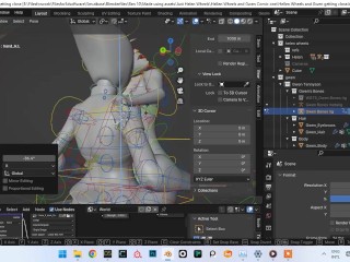 Behind the scenes How to make rule 34 renders in Blender 3d featuting Ben 10 Gwen and Hellen Wheels