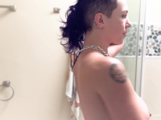 Skylar Calico Gets Wet And Wild with Her Big Purple Dildo In the Shower (full clip)