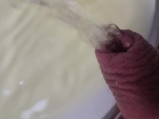 Pissing on a plate and spilled on my bedsheet