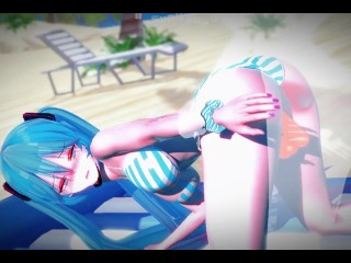 Vocaloid - Hatsune Miku awaits you at the beach